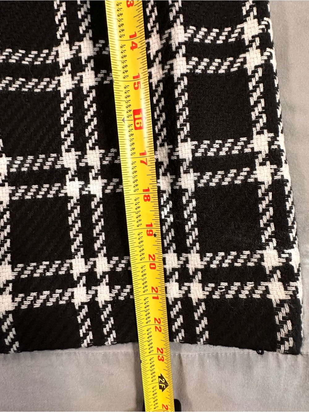 Black and White Plaid Pencil Skirt houndstooth business preppy tailored Y2K - Picture 6 of 13